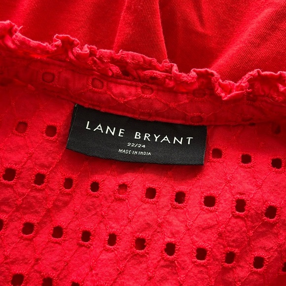 Lane Bryant Red Eyelet Tank 22/24 - Picture 3 of 4